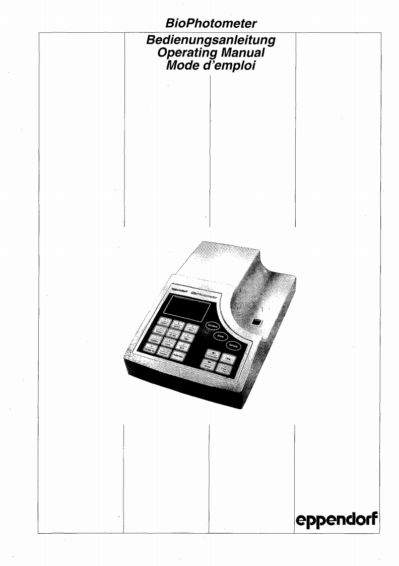 BioPhotometer_eppendorf_操作说明书手册_English