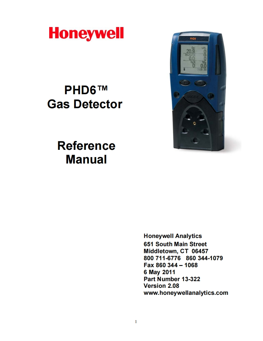 Biosystems-PHD6-Multi-Gas-Detector-手册说明书指南