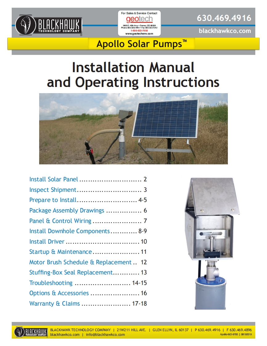 Blackhawk_Apollo_Solar_Pumps_使用说明书手册