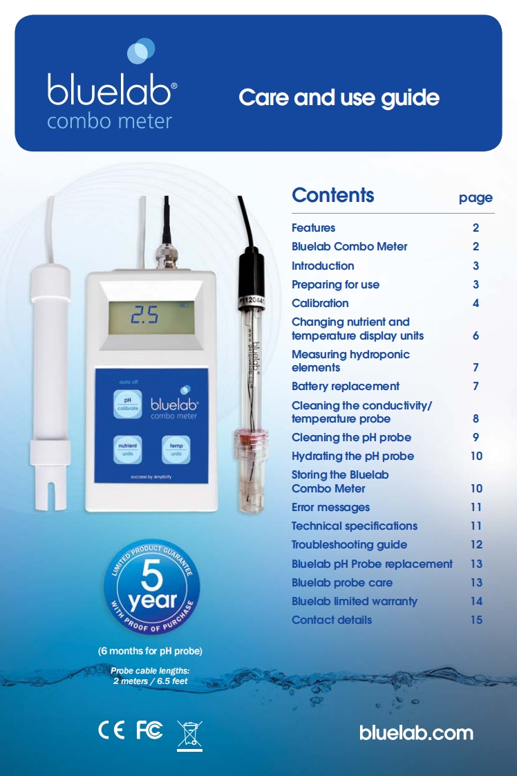 Bluelab-ComboMeter-手册说明书指南-ENG