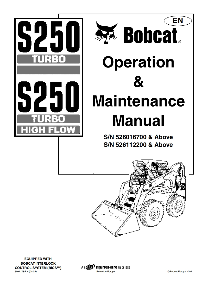 Bobcat-S250-操作说明书手册