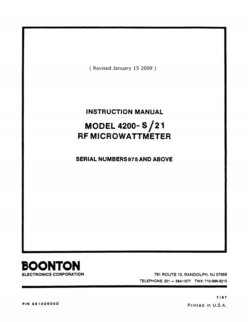 Boonton_4200-操作说明书手册
