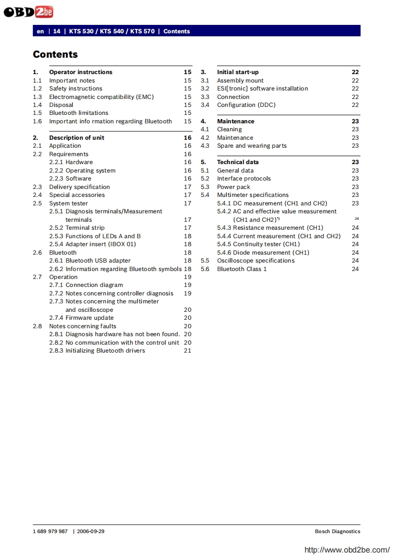 Bosch-KTS-540-使用说明书手册