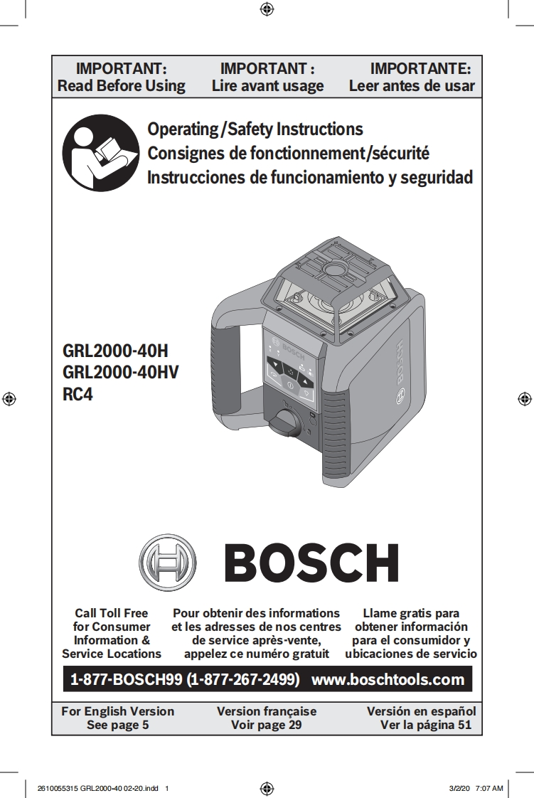 Bosch-Revolve-2000-使用说明书手册