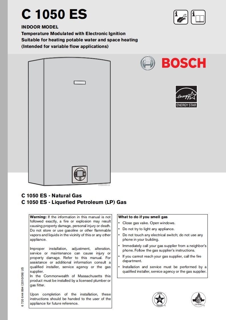Bosch_Therm_1050ES_安装说明书手册