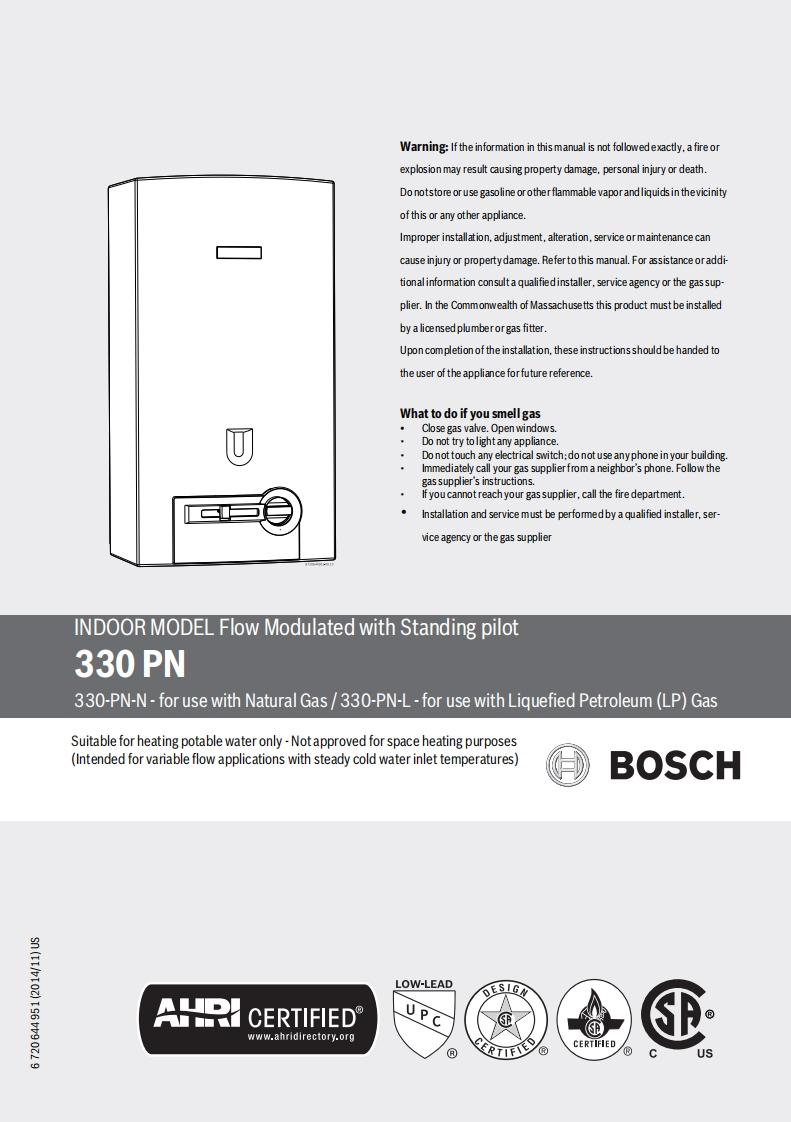 Bosch_Therm_330PN_安装说明书手册