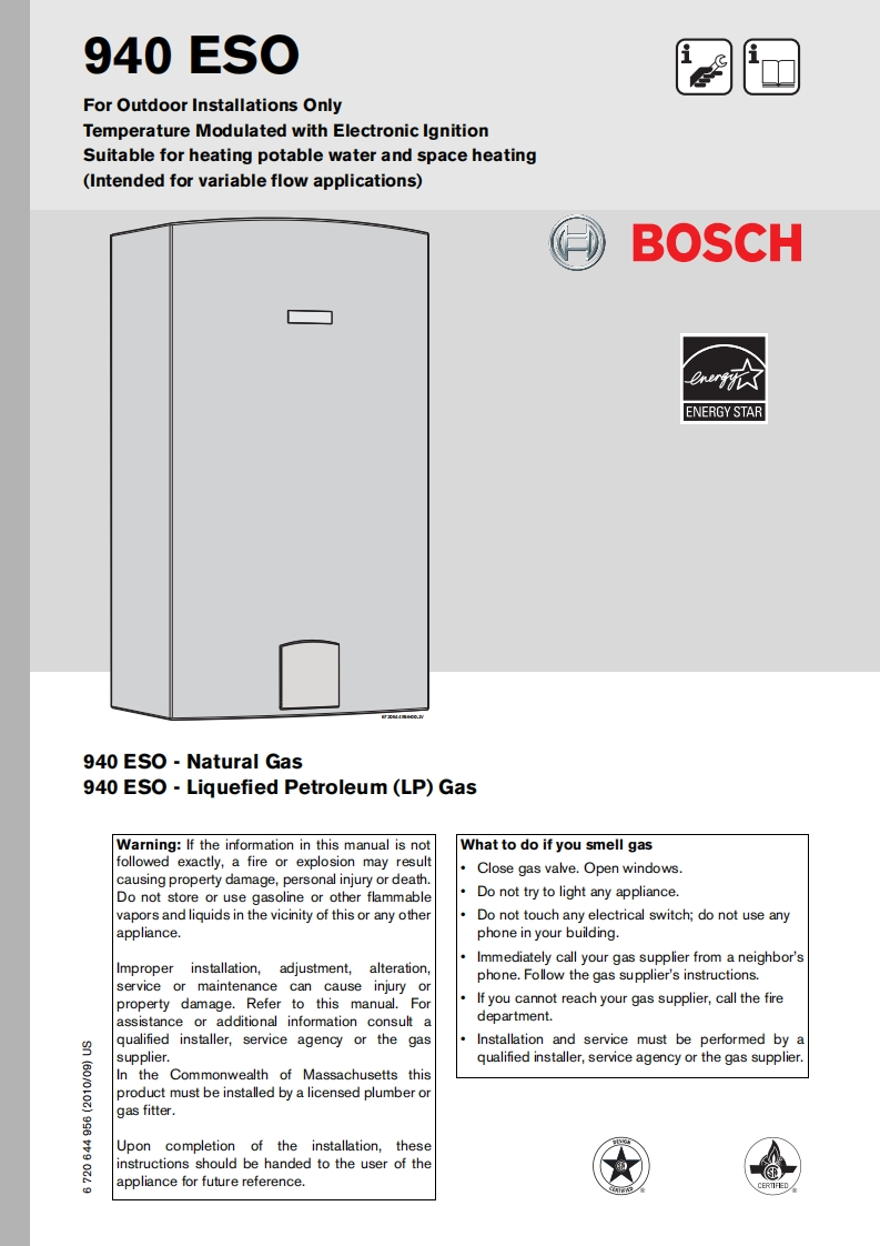 Bosch_Therm_940ESO_安装说明书手册