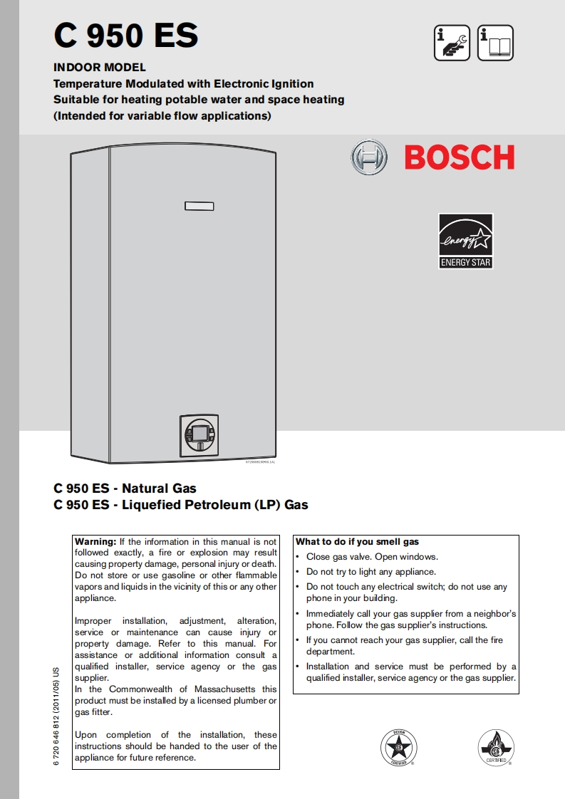 Bosch_Therm_950ES_安装说明书手册