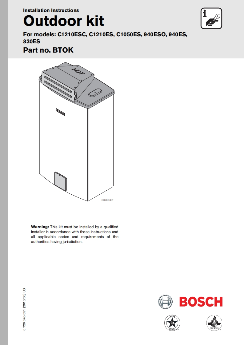 Bosch_Therm_Outdoor_Kit_安装说明书手册