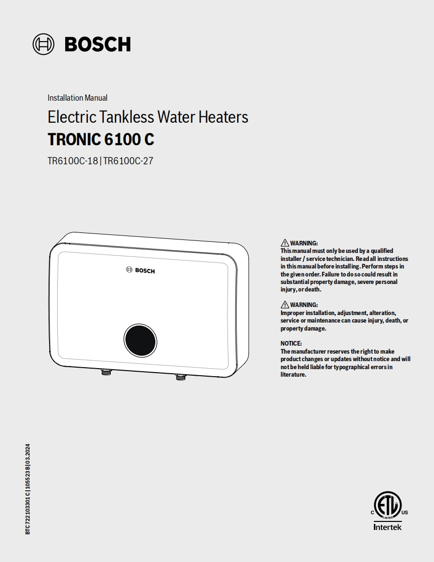 Bosch_Tronic_6100C_27_安装说明书手册