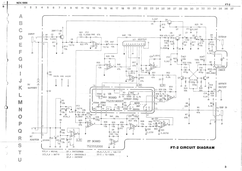Boss_FT-2_Dynamic_Filter_Schematic电器原理图