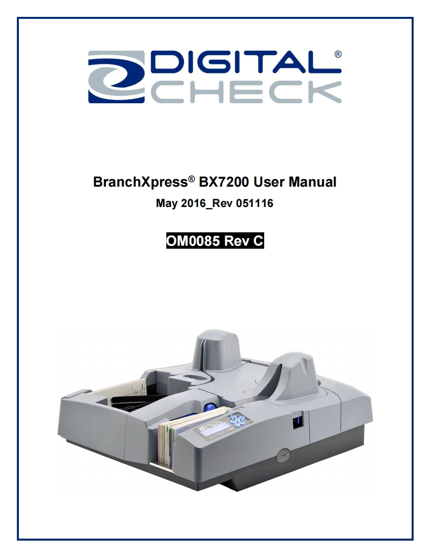 BranchXpress-BX7200-操作说明书手册_Rev-051116_OM0085C