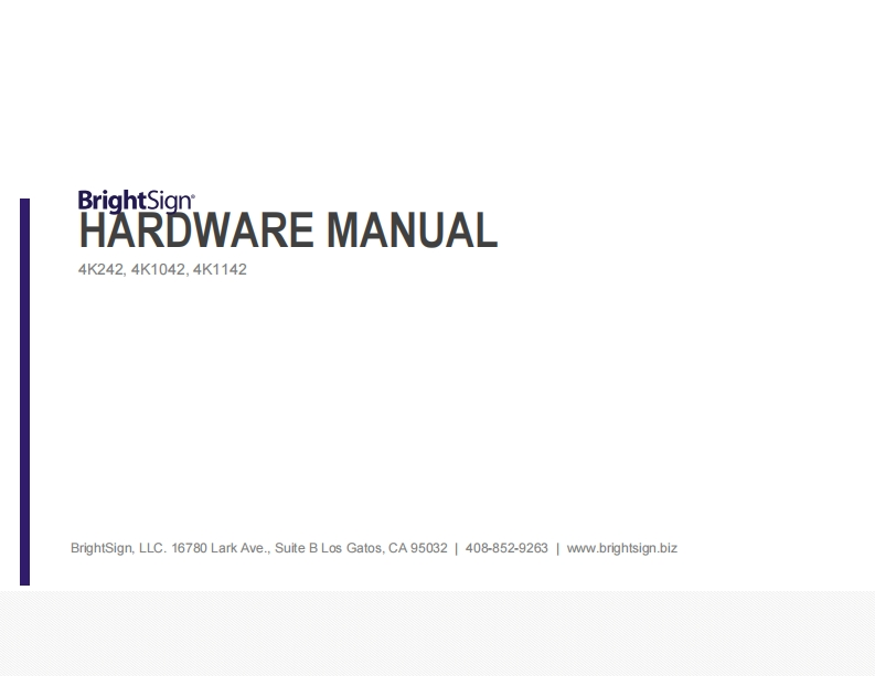 BrightSign-4K-Series-Hardware-操作说明书手册
