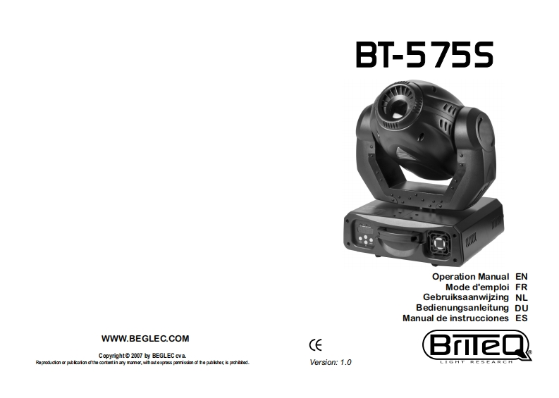 Briteq_BT_575S_使用说明书手册