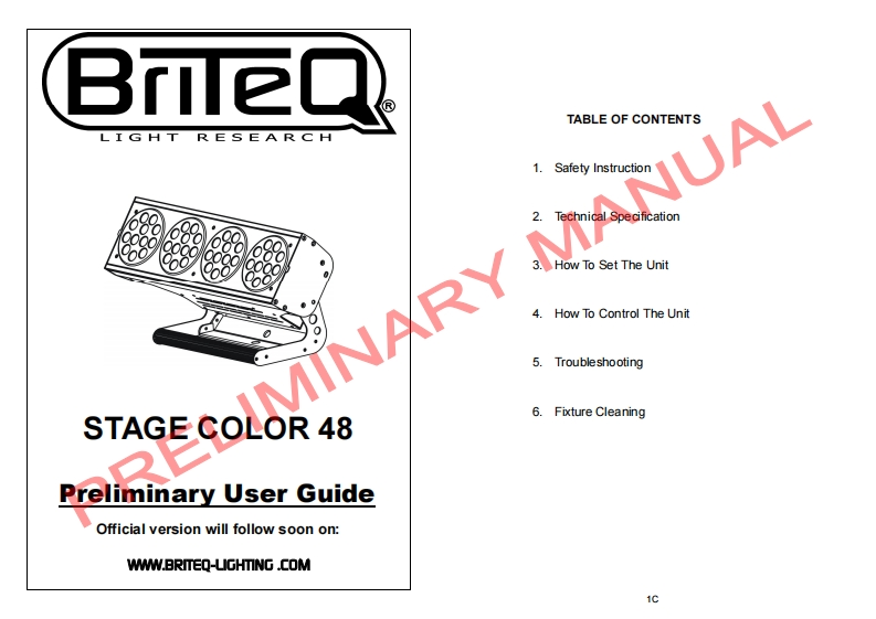 Briteq_LED_STAGE_COLOR_48_使用说明书手册