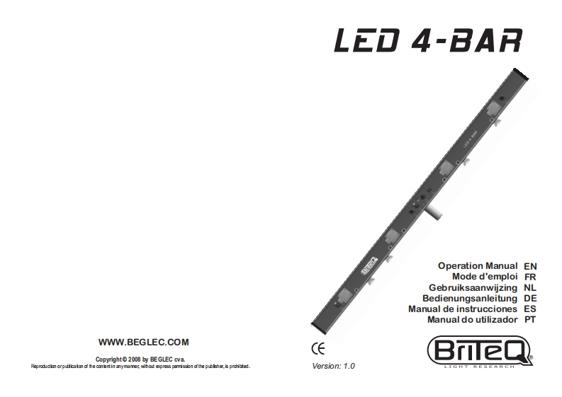 Briteq_Led_4-Bar_Product_使用说明书手册