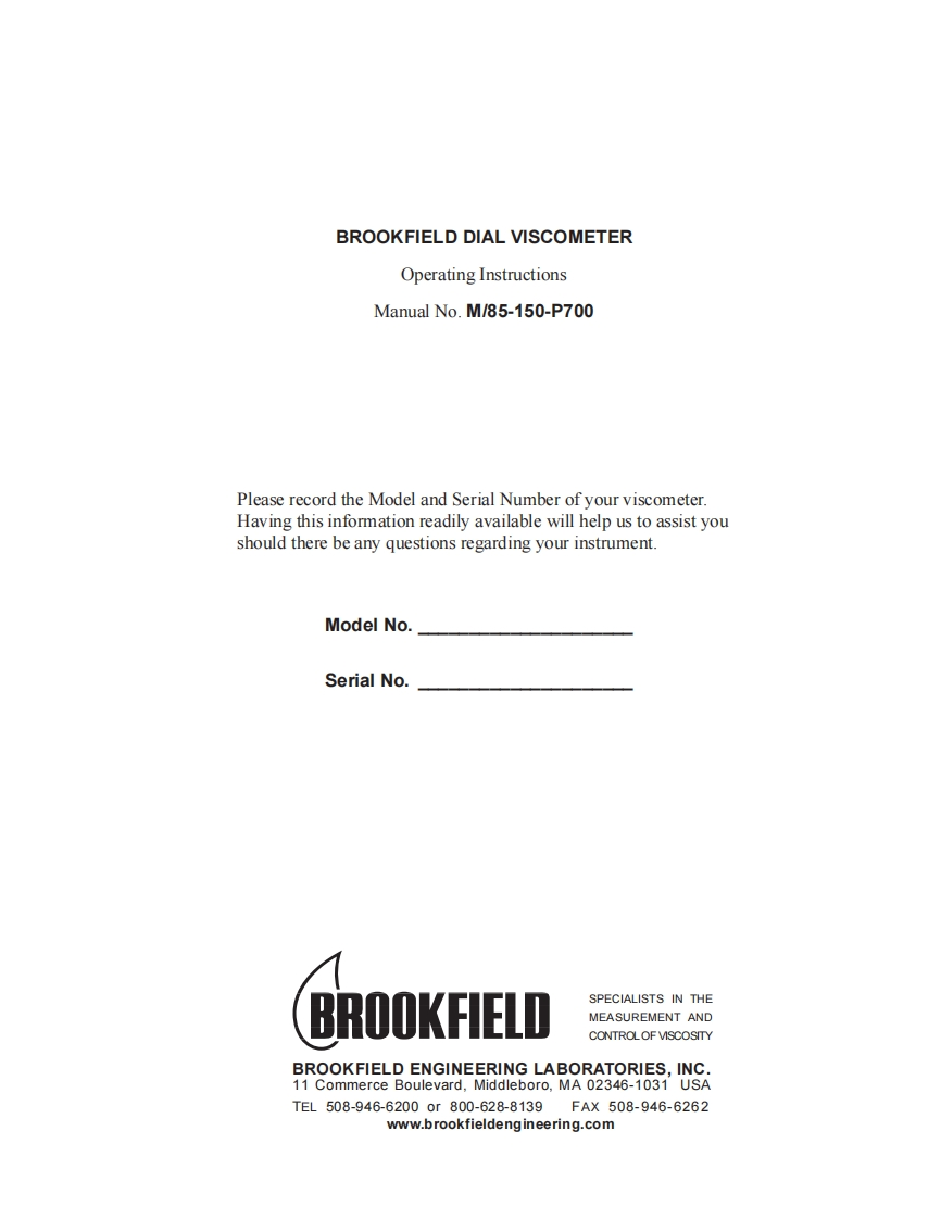 Brookfield-RVT-操作说明书手册
