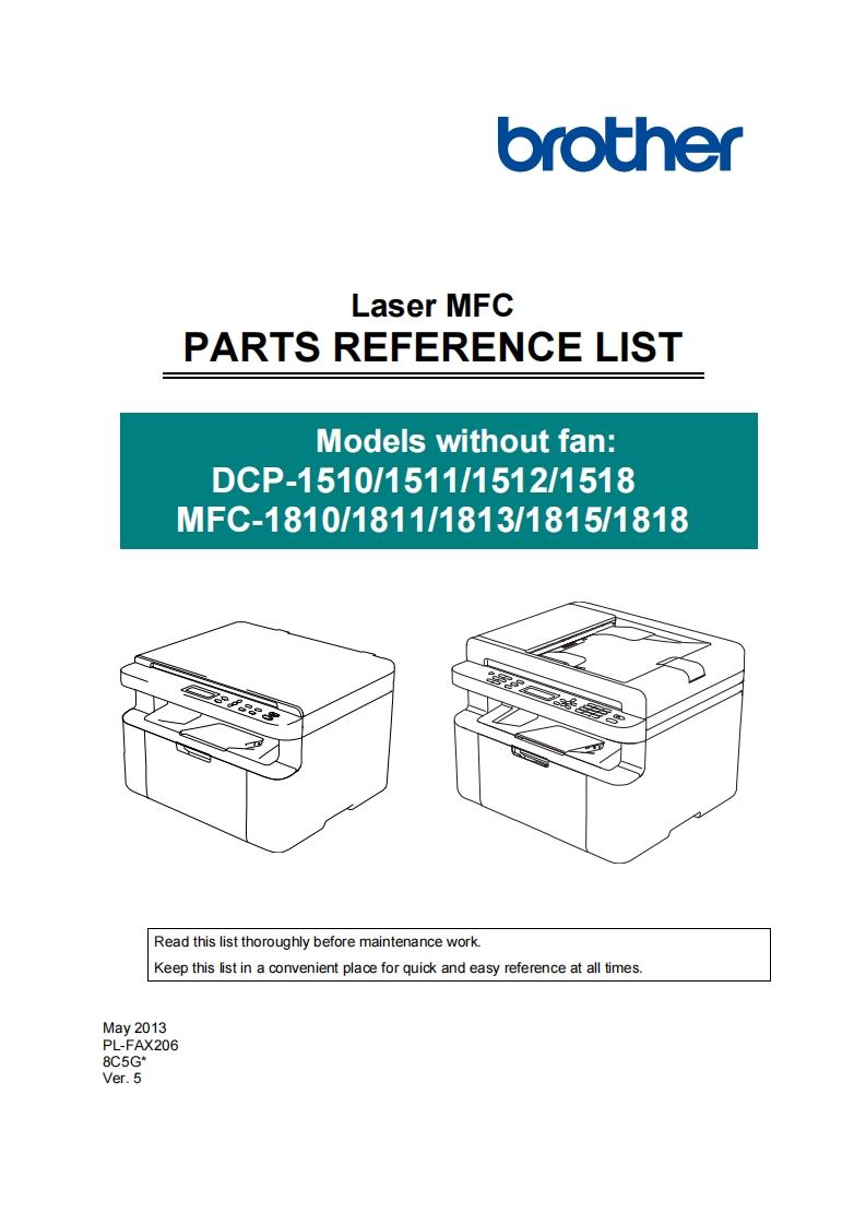 Brother-DCP-1510--MFC-1810--MFC-1815-零部件拆装手册-67584062b02f0