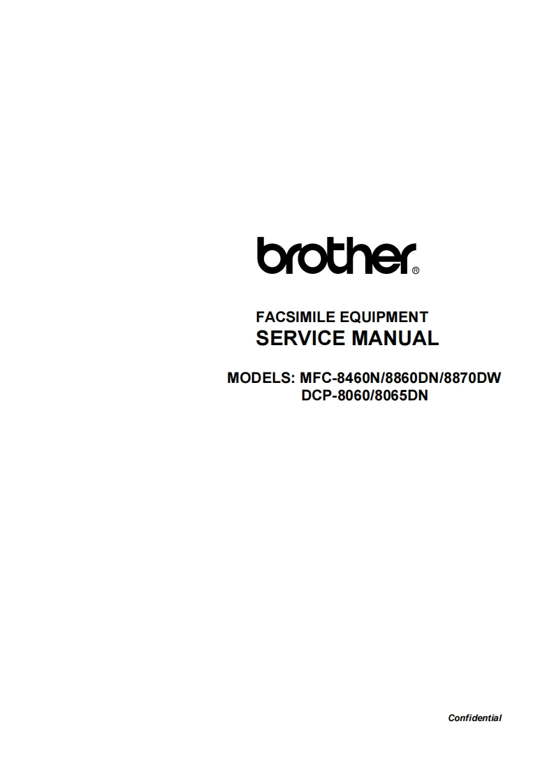 BrotherDCP8060-8065-MFC8460-8860-8870维修维护手册