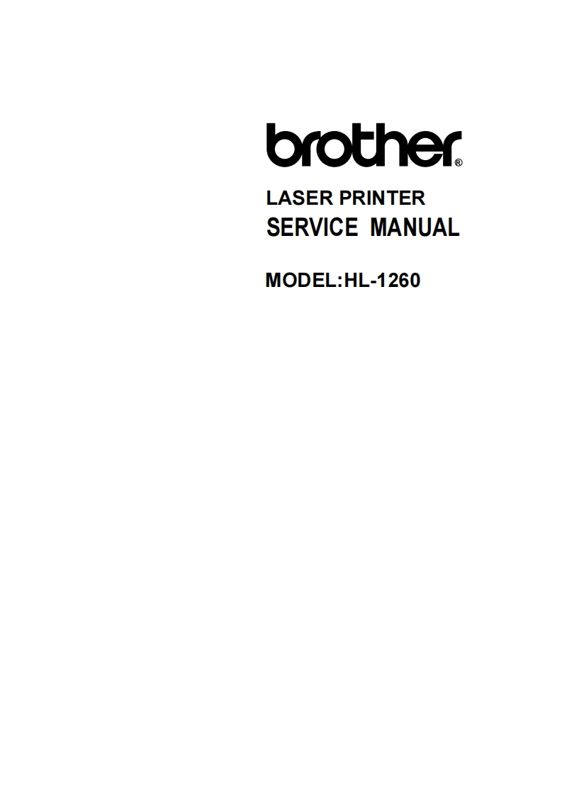 BrotherHL1260维修手册Manual