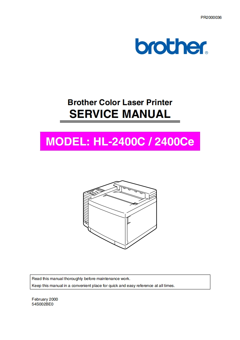 BrotherHL2400维修维护手册
