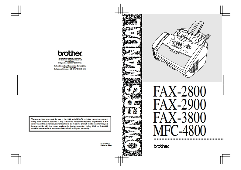 Brother_2800_Op_Manual操作说明书手册
