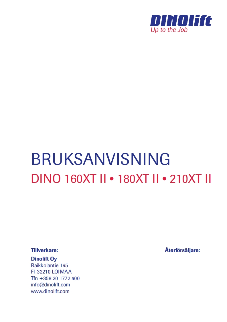 Bruksanvisning_Dino_180XT_II操作与维护维修手册