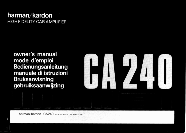 CA240HK使用说明书手册