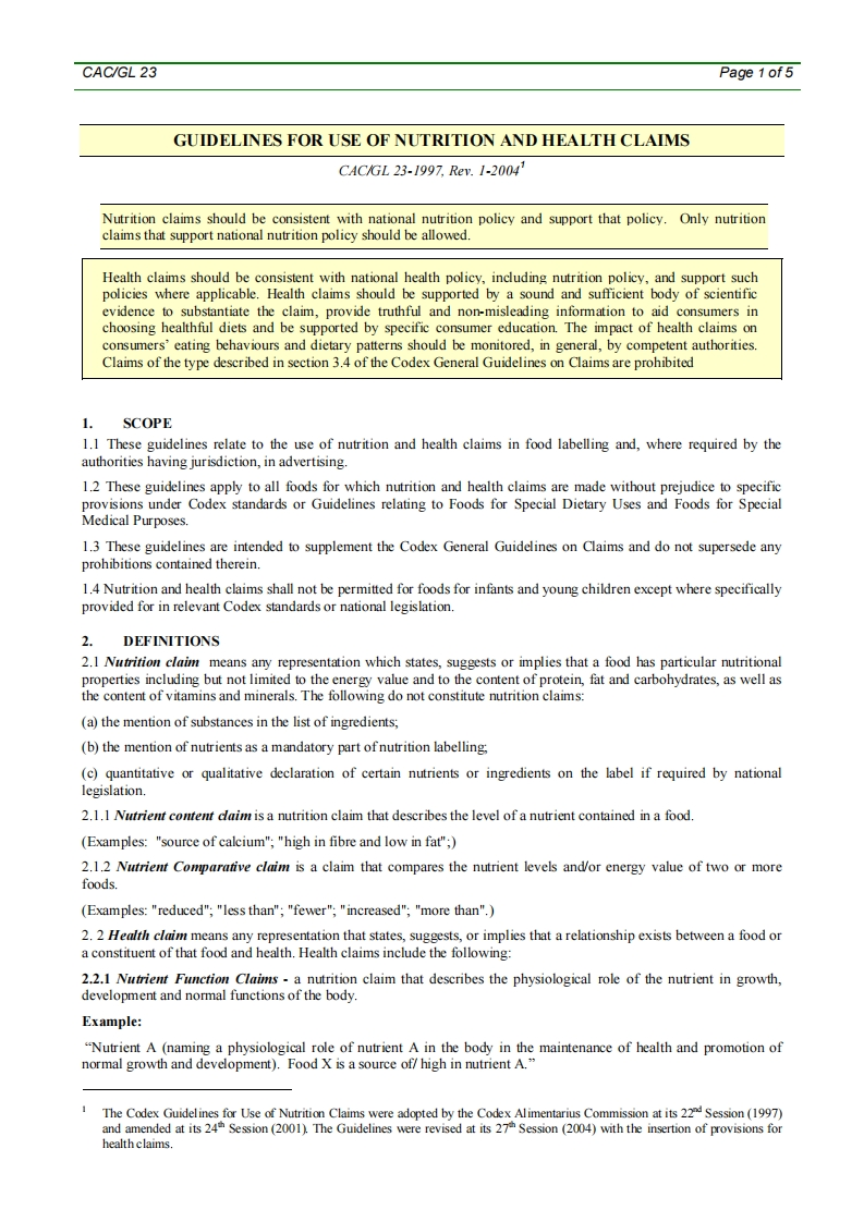 CAC_GL23-1997营养和健康声称使用指南（2013修订中文版本）新质力文库 - 聚焦新质生产力发展的数字化知识库_行业洞察 / 理论成果 / 实践指南免费下载新质力文库