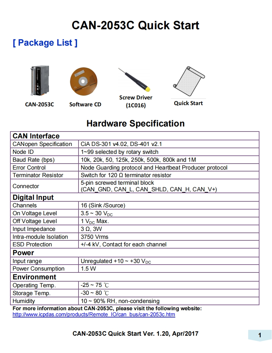 CAN-2053C_用户操作说明书手册_v1.20_英语G