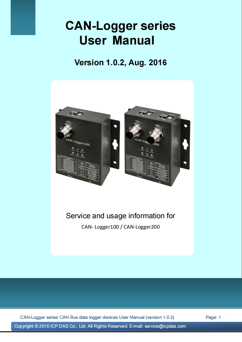 CAN-Logger_安装说明书手册_英语_v1.0.2