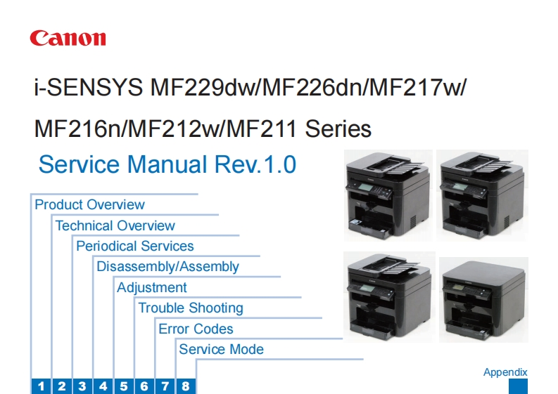 CANON佳能打印机i-SENSYS_MF2xx_Series-SM-EUR_Rev.1维修手册