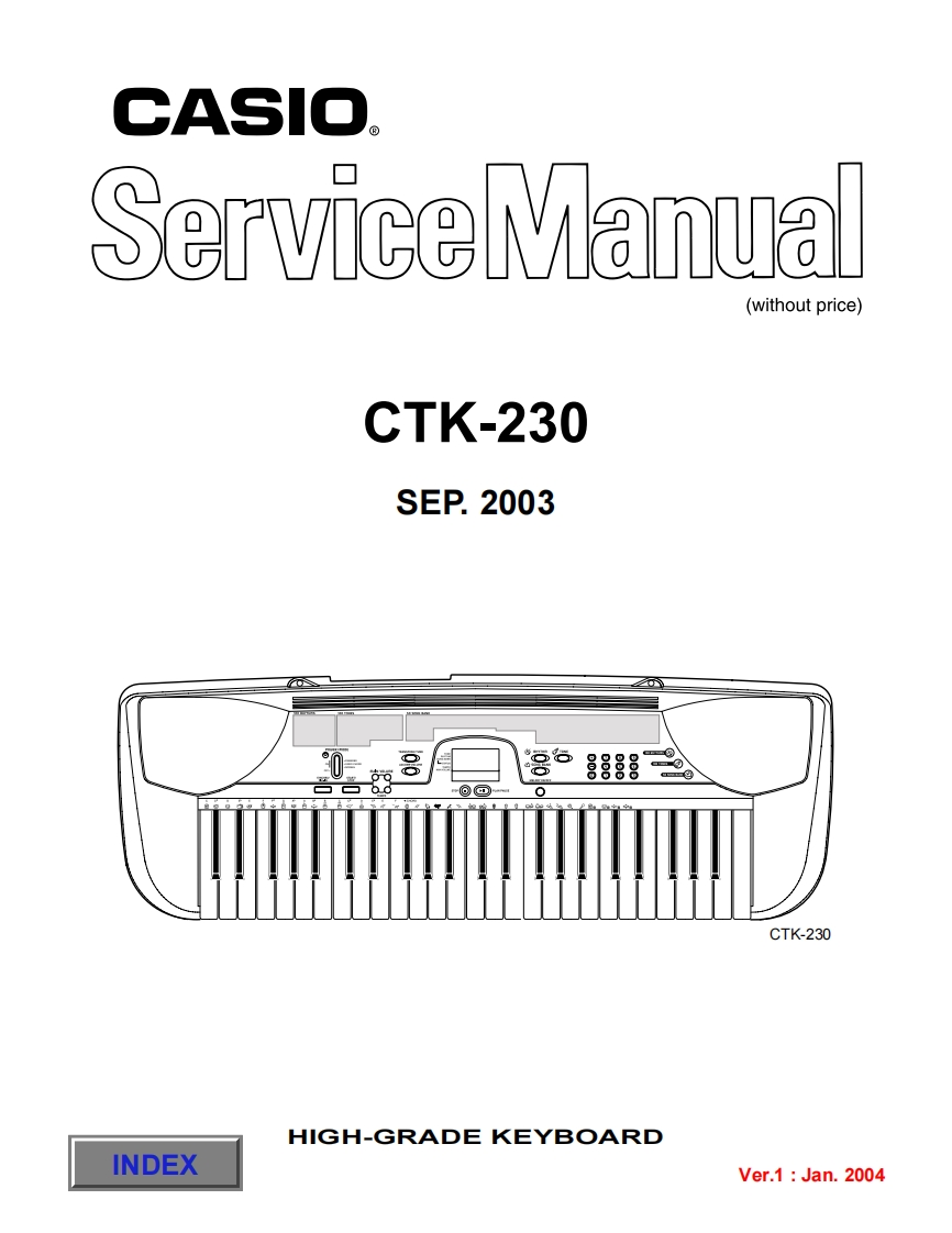 CASIO-CTK-230-SERVICE-MANUAL维修手册含电器原理图