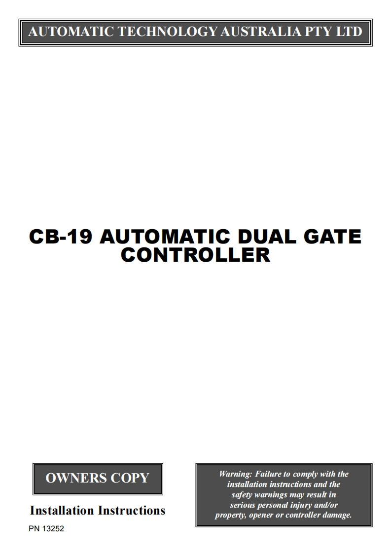CB-19-操作说明书手册