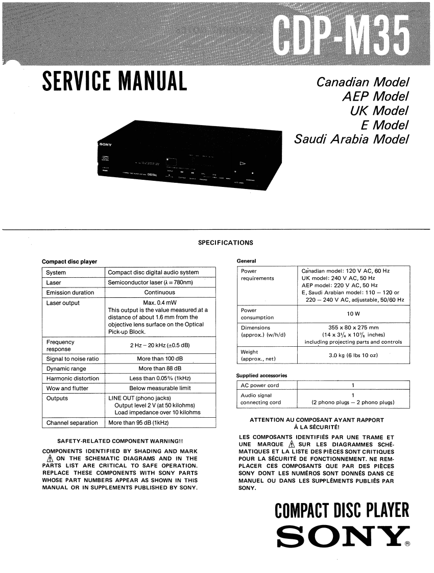 CDP-M35-Service-Manual维修操作说明书手册