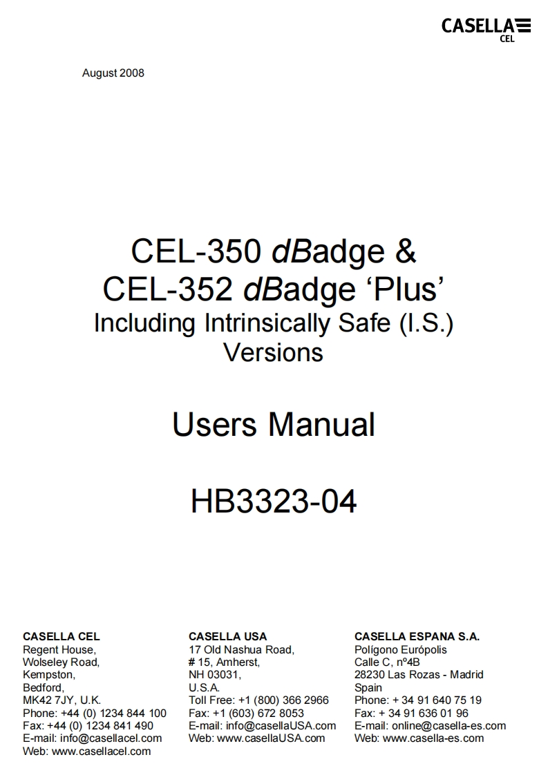 CEL-350-dBadgeandCEL-352-dBadge-Plus-Including-Intrinsically-Safe-Versions_手册说明书指南