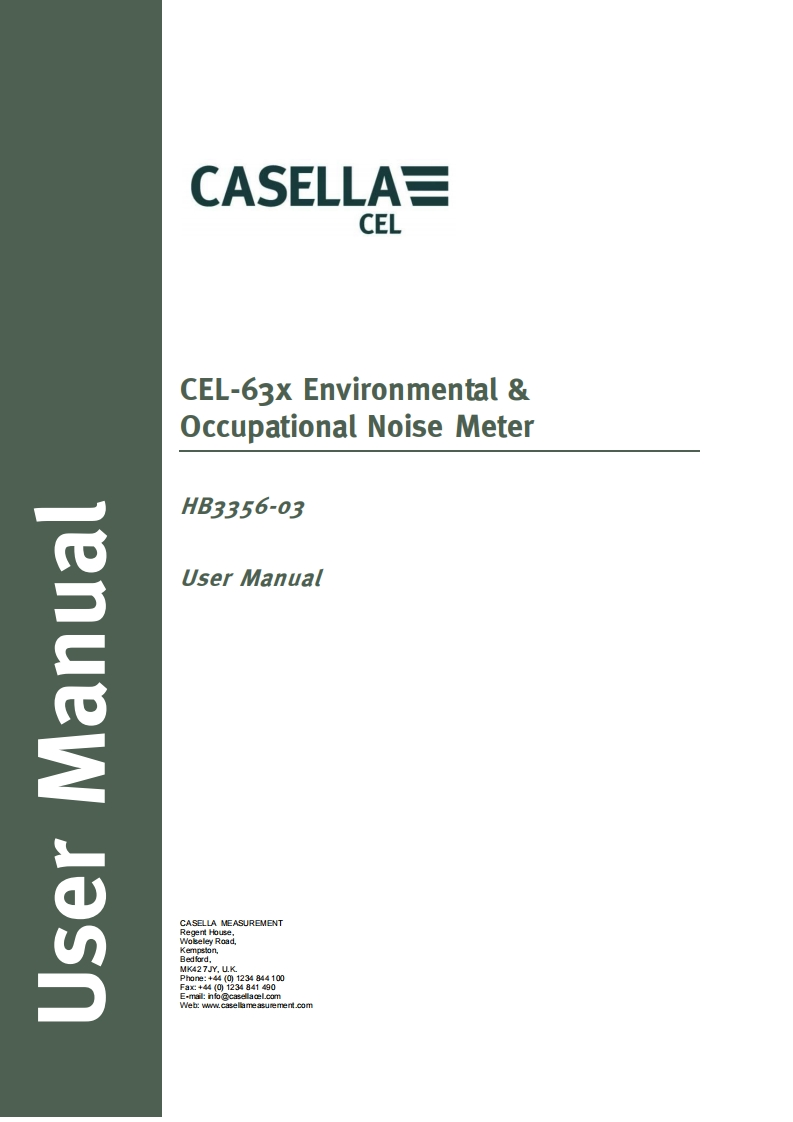 CEL-63X-Advanced-Sound-Level-Meters_手册说明书指南