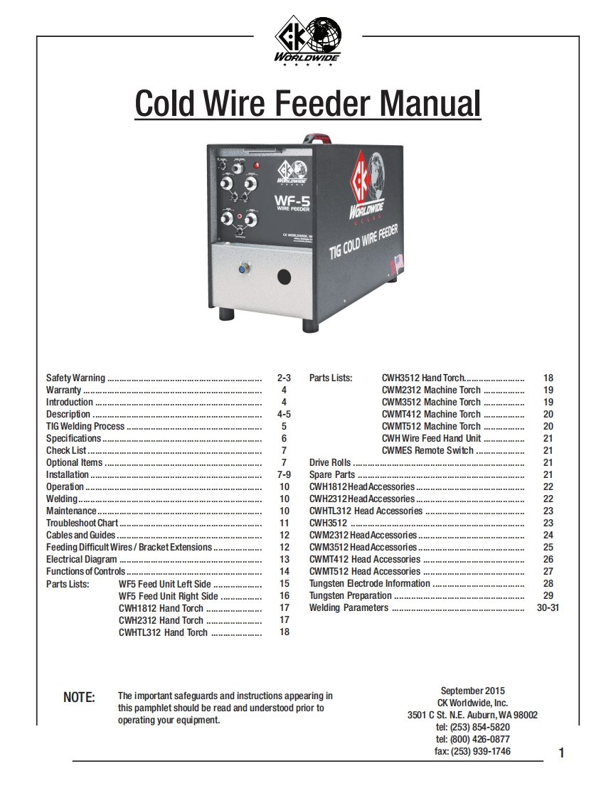 CK-ColdWireFeederMan操作说明书手册