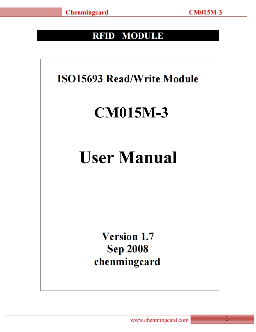 CM015M-3使用说明书手册