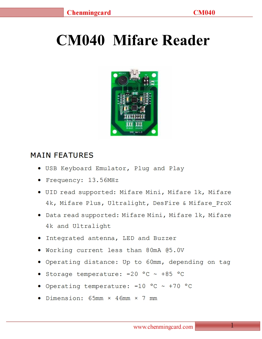 CM040Specification