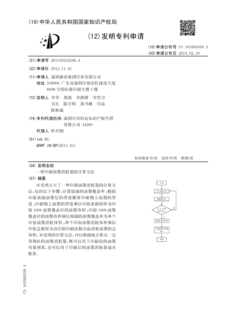 CN103593559A-一种印刷油墨消耗量的计算方法现行国家强制性标准规范