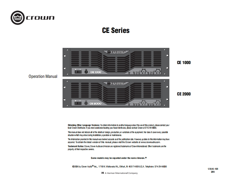 CROWN-CE-1000-2000-操作说明书手册-125645