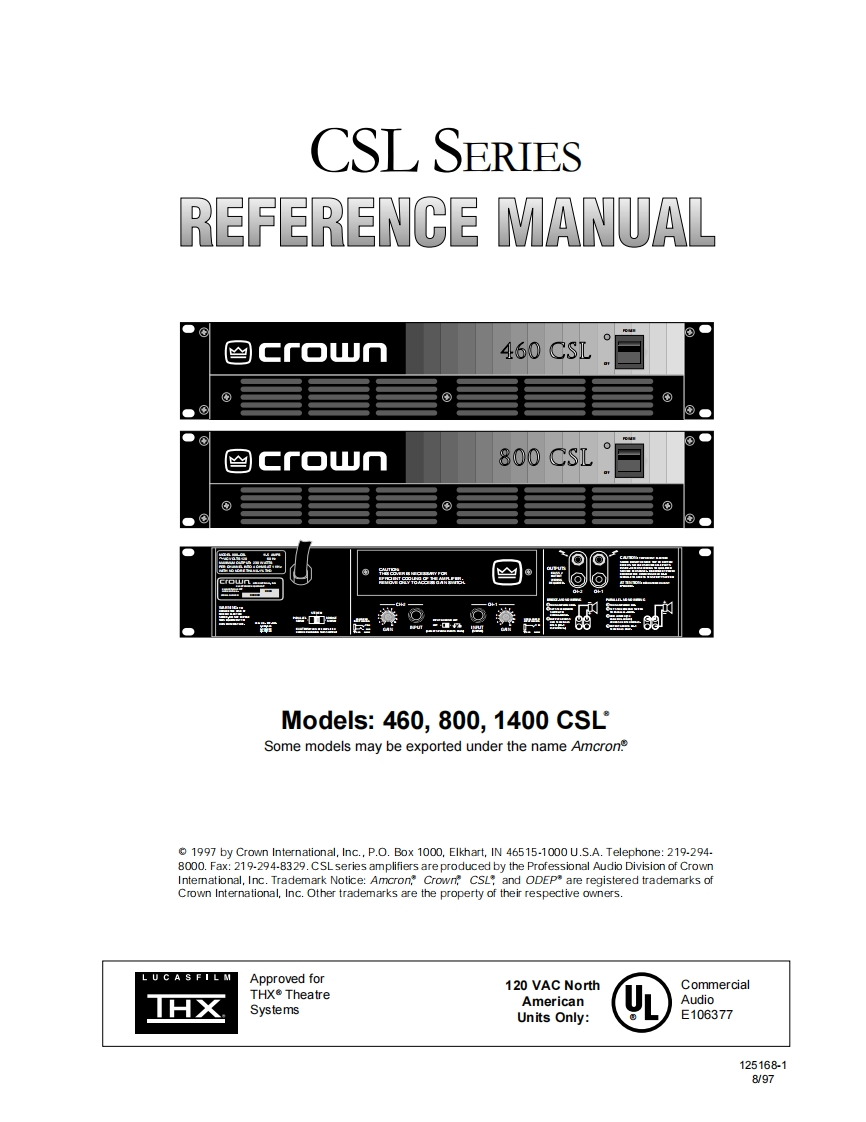 CROWN-CSL-Series-Reference-操作说明书手册-125168
