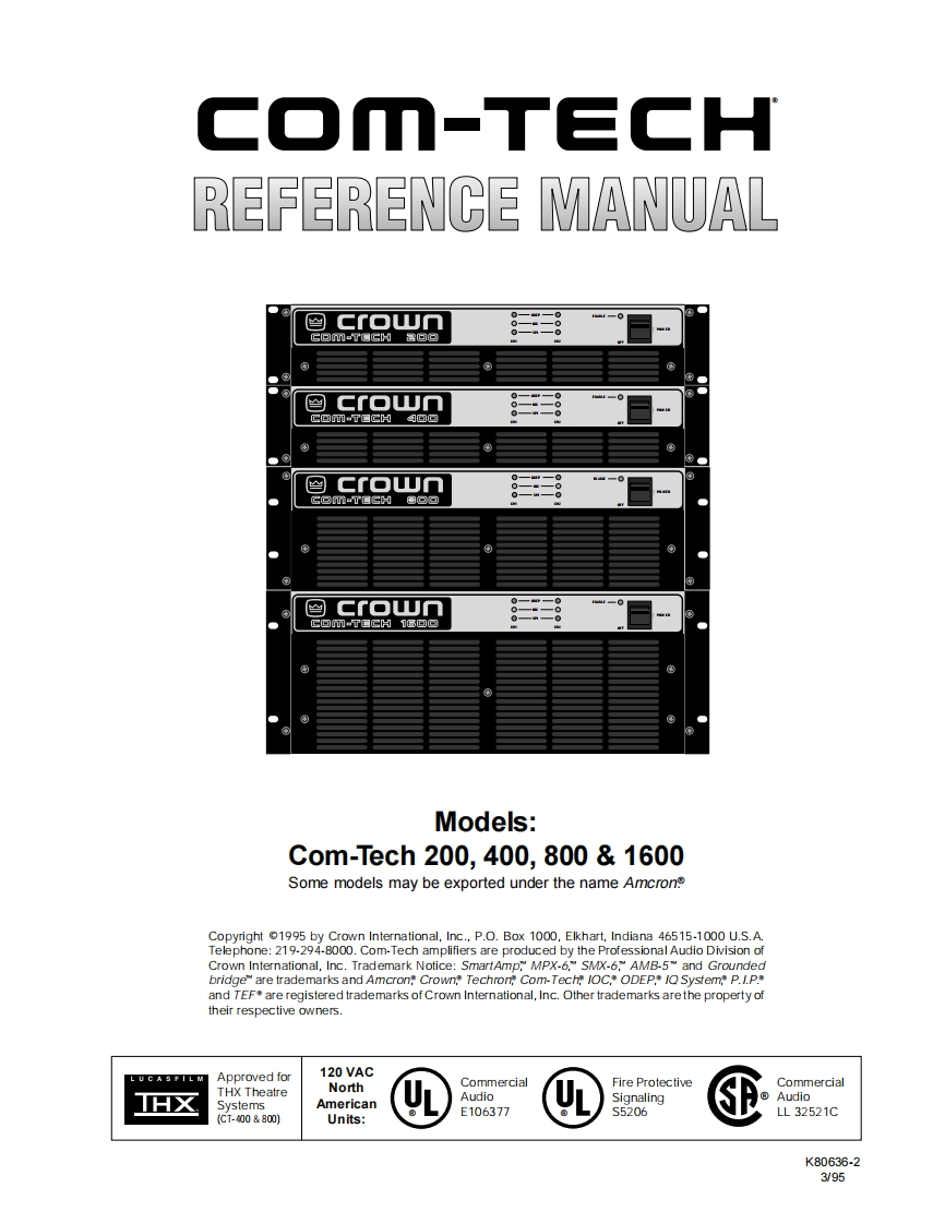 CROWN-Com-Tech-00-Series-Reference-操作说明书手册-k80636
