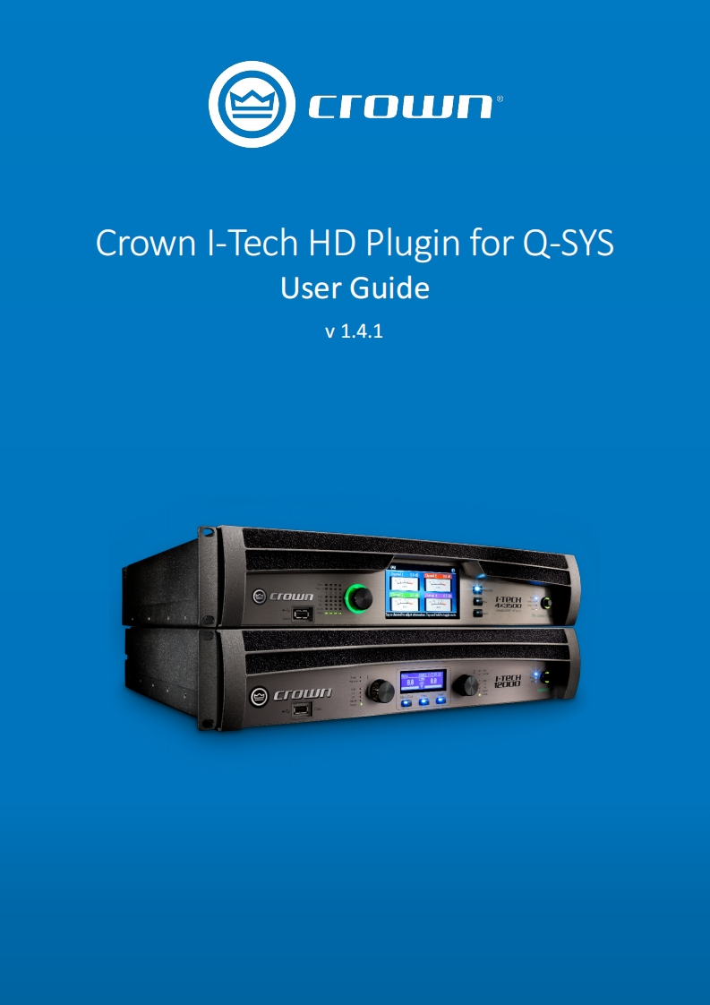 CROWN-Crown_I-Tech_HD_Plugin_for_Q-SYS_-_操作说明书手册_1.4.1