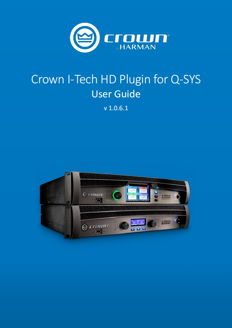 CROWN-Crown_I-Tech_Plugin_For_Q-Sys_操作说明书手册_1.0.6.1