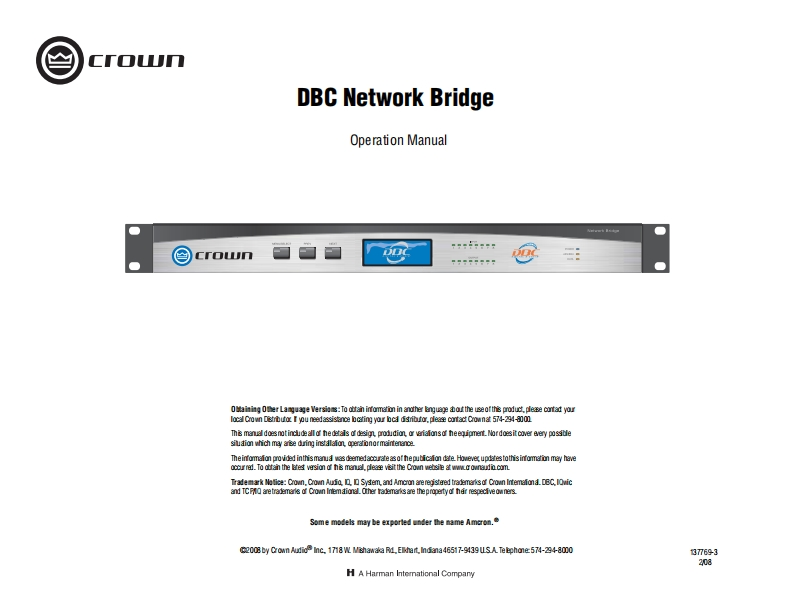 CROWN-DBC-Network-Bridge-操作说明书手册-137769