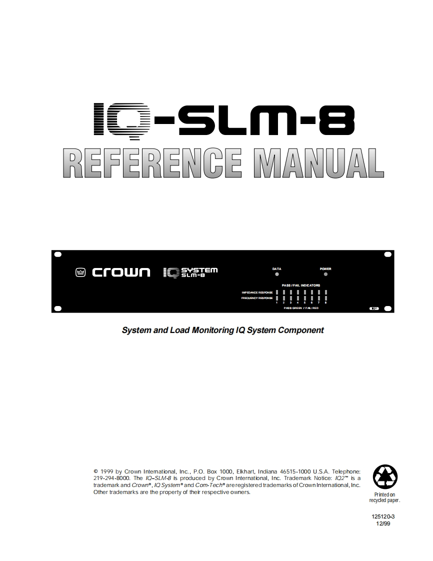 CROWN-IQ-SLM8-操作说明书手册-125120