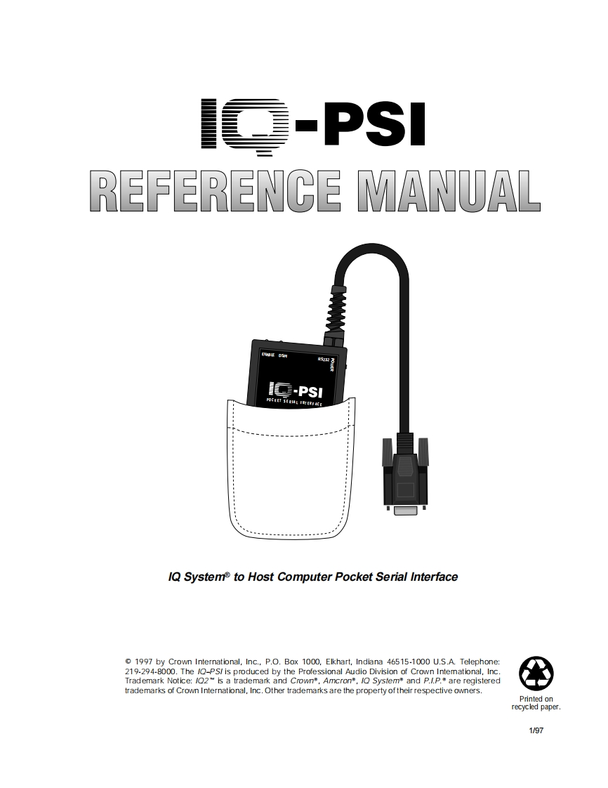 CROWN-PSI-Reference-操作说明书手册-iqpsirm