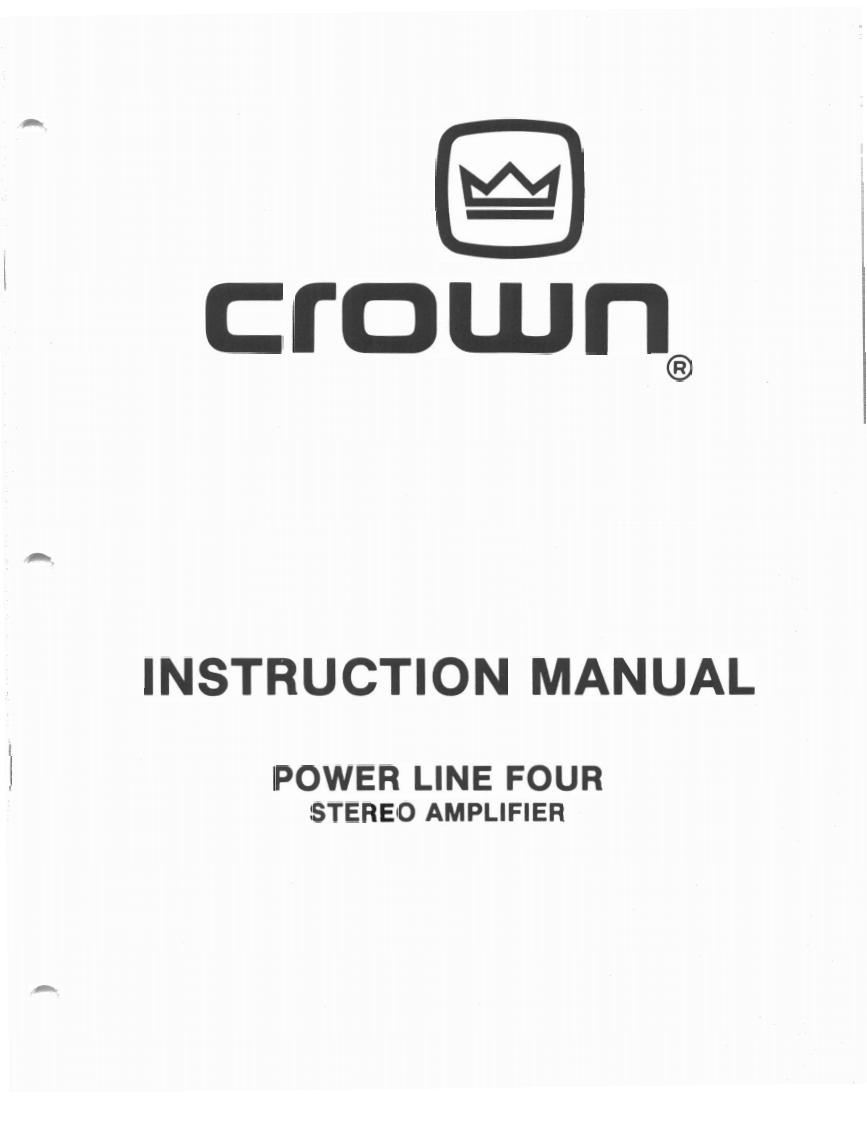 CROWN-Power-Line-Four-Instruction-操作说明书手册-PL4manual